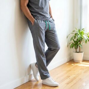Figs Pisco Basic Scrub Pants Mens Small Gray Heather Straight Leg Medical Dental
